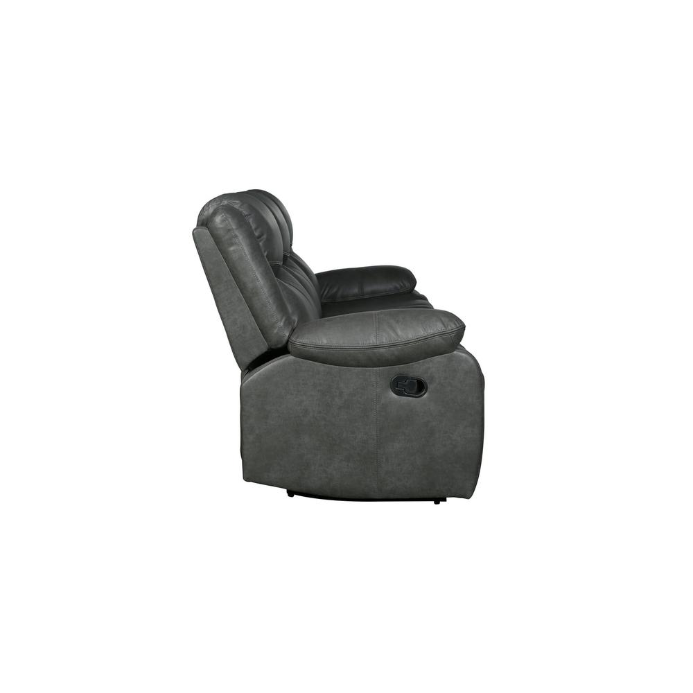 Modern Soft Gray Faux Leather Reclining Sofa - 366299. Picture 3