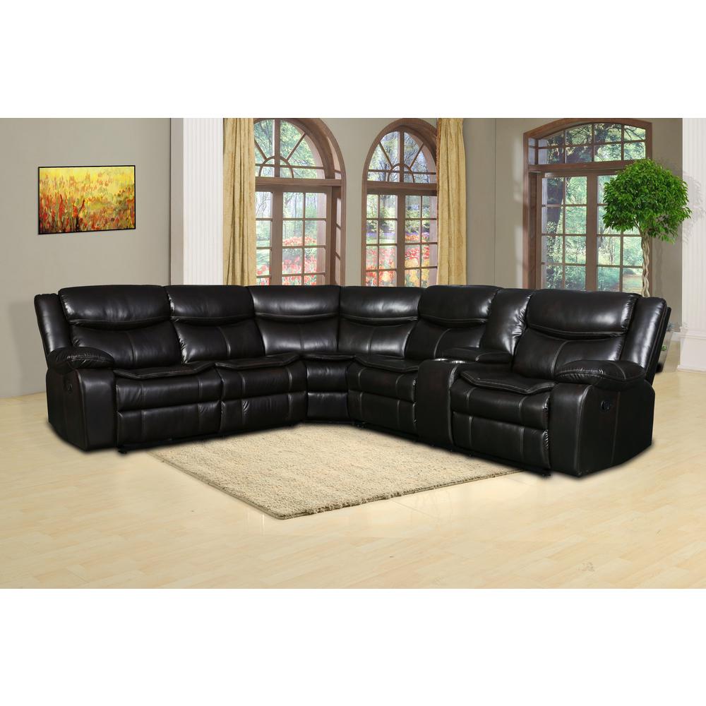 92"or 106" X 37" X 39" Brown  Reclining Sectional - 366309. Picture 1