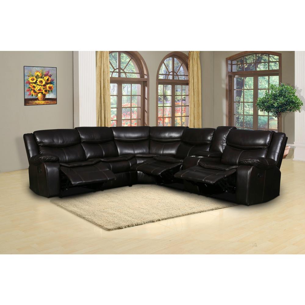 92"or 106" X 37" X 39" Brown  Reclining Sectional - 366309. Picture 2