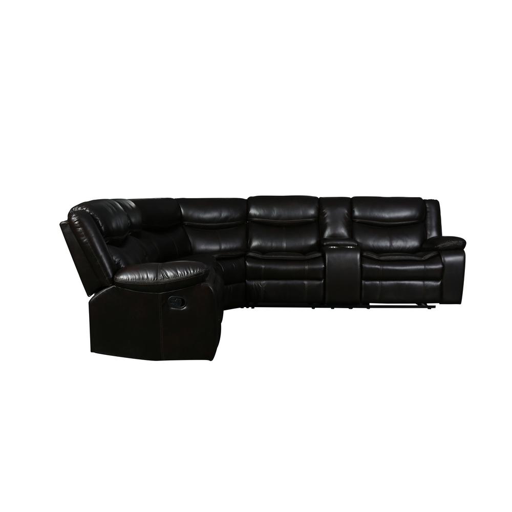 92"or 106" X 37" X 39" Brown  Reclining Sectional - 366309. Picture 3