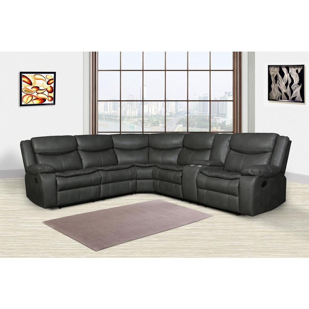 92"or 106" X 37" X 39" Gray  Reclining Sectional - 366310. Picture 1