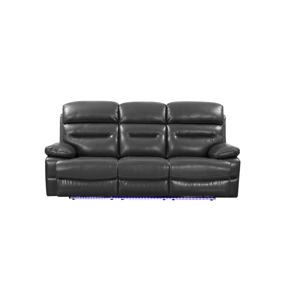 89" X 40" X 41" Gray  Power Reclining Sofa - 366316. Picture 1