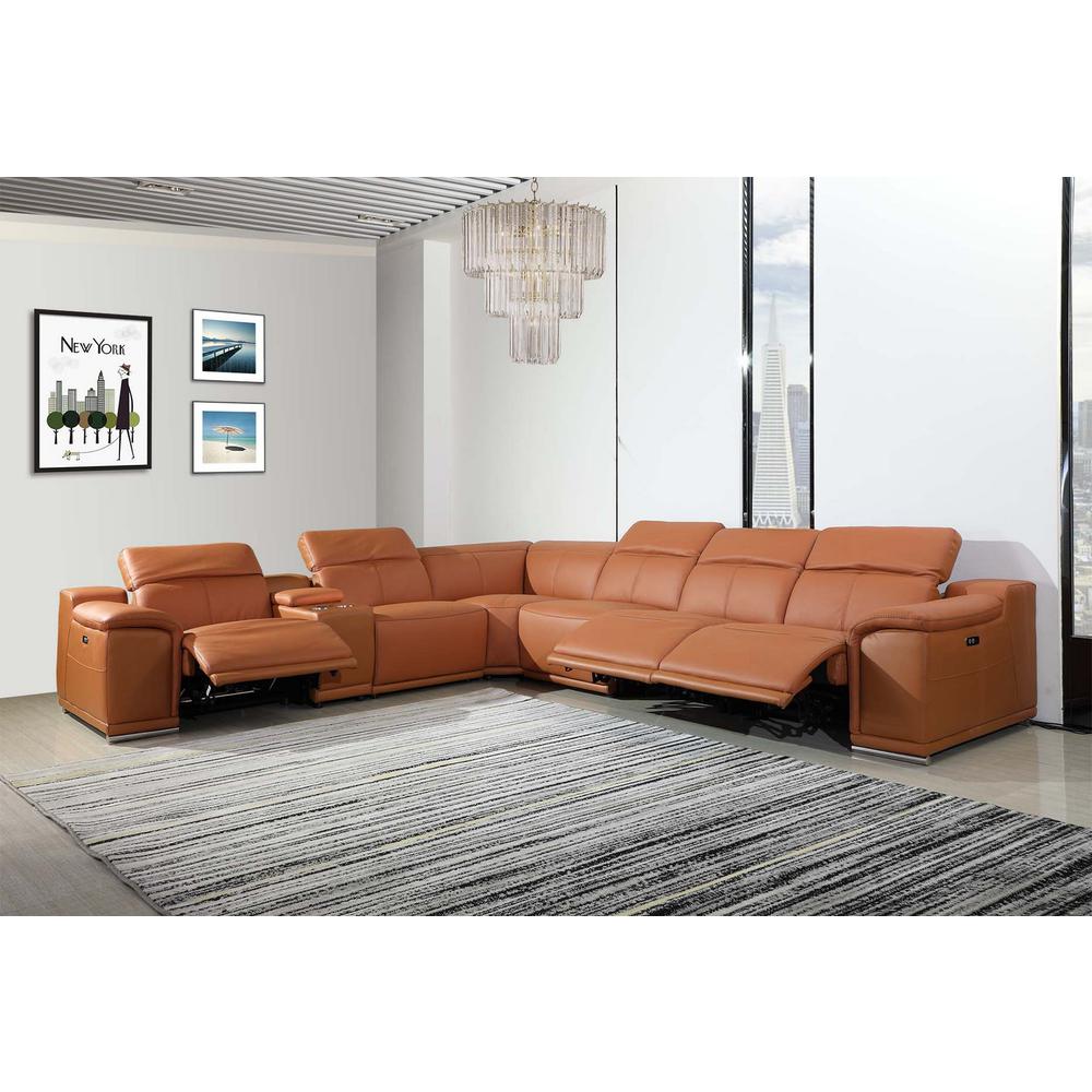 241" X 280" X 220.2" Camel Power Reclining 7PC Sectional - 366352. Picture 1