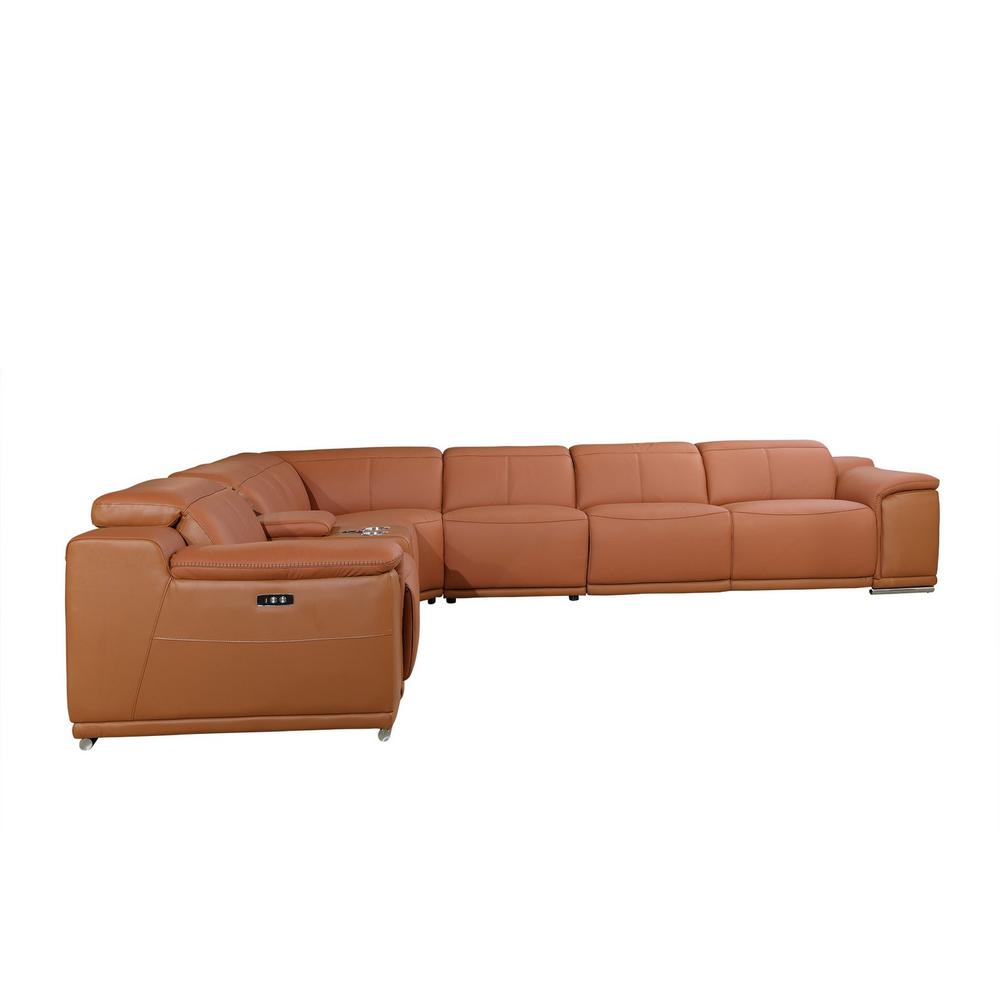 241" X 280" X 220.2" Camel Power Reclining 7PC Sectional - 366352. Picture 3
