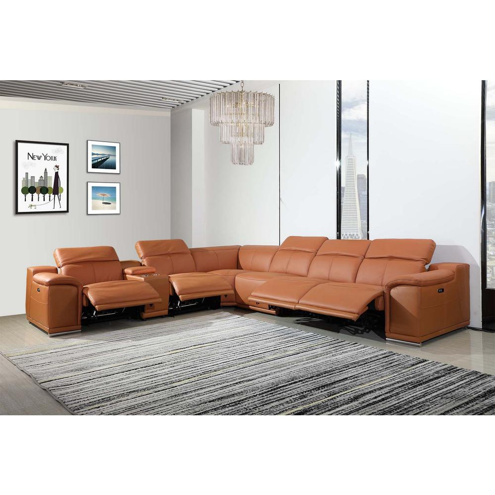 254" X 280" X 237.4" Camel Power Reclining 7PC Sectional - 366353. Picture 1