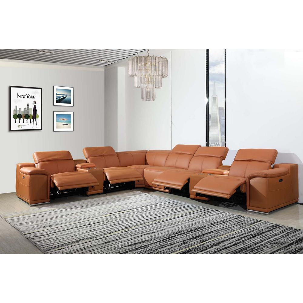 26"7" X 32"0 X 266".4 Camel Power Reclining 8PC Sectional - 366355. Picture 1