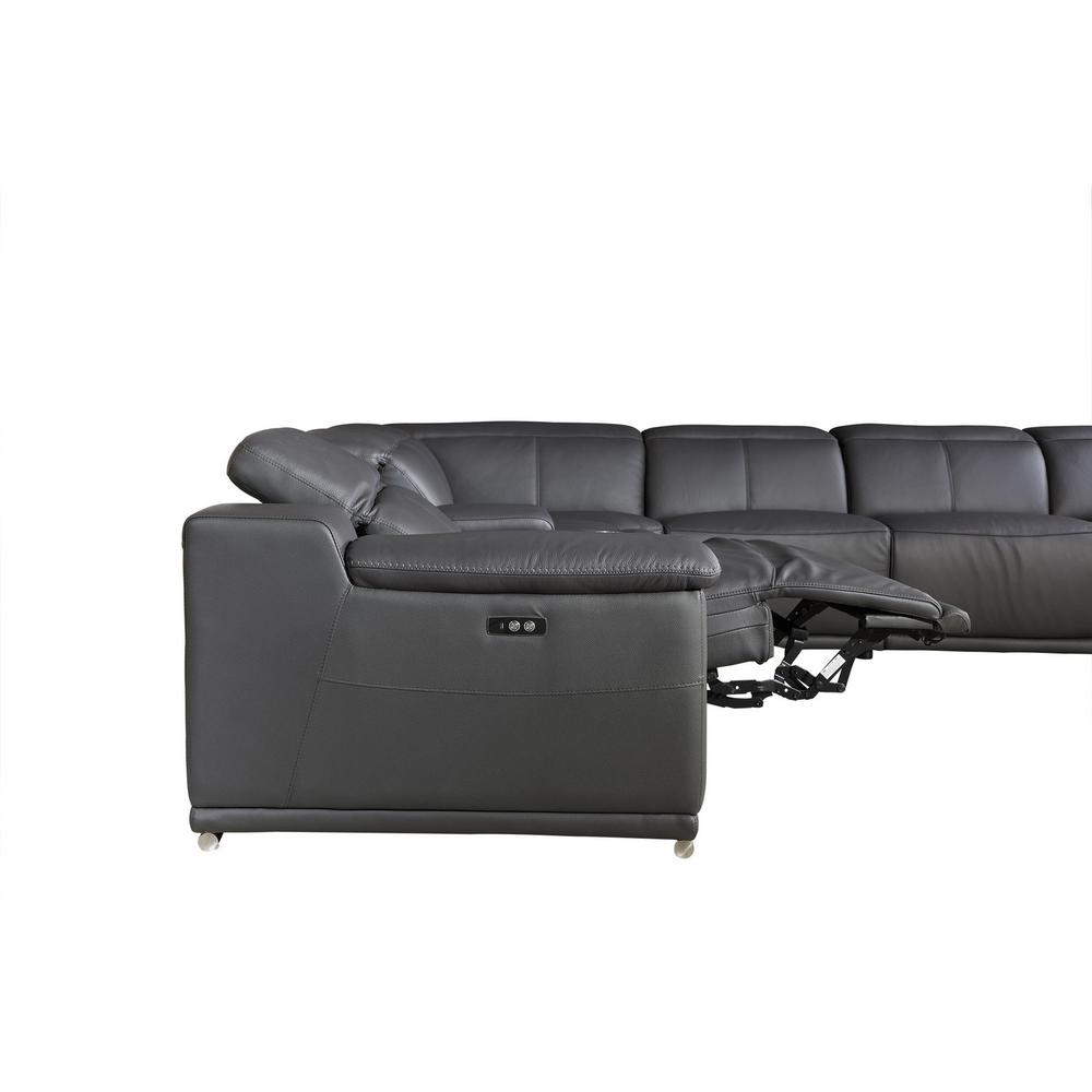 212" X 240" X 19"1.2" Dark Grey Power Reclining 6"PC Sectional - 366356. Picture 2