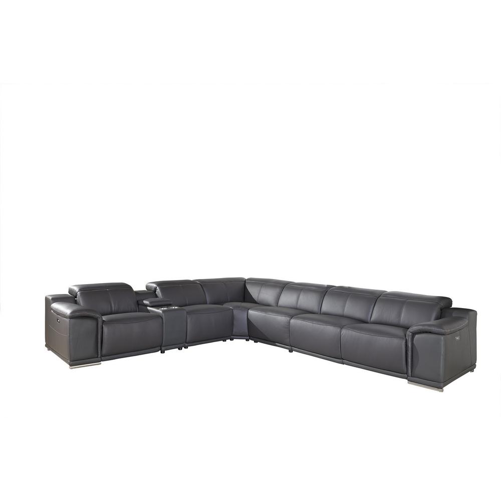 241" X 280" X 220.2" Dark Grey Power Reclining 7PC Sectional - 366357. Picture 2