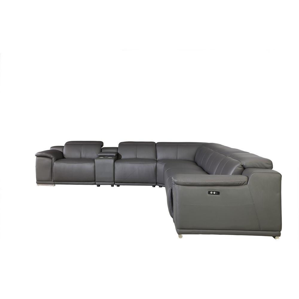 241" X 280" X 220.2" Dark Grey Power Reclining 7PC Sectional - 366357. Picture 3