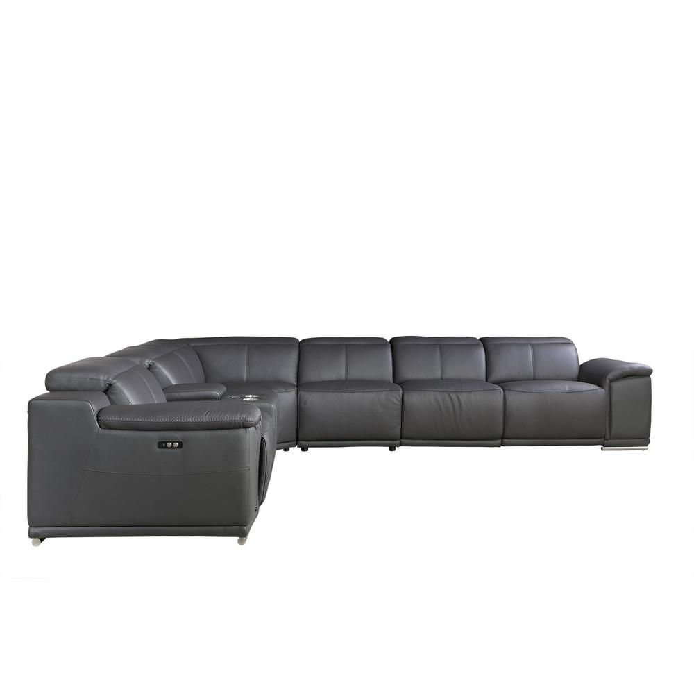 241" X 280" X 220.2" Dark Grey Power Reclining 7PC Sectional - 366357. Picture 4