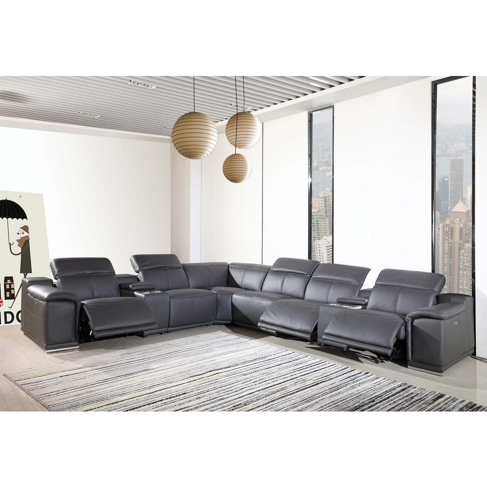154" X 200" X 162.2" Dark Grey Power Reclining 8PC Sectional - 366359. Picture 1