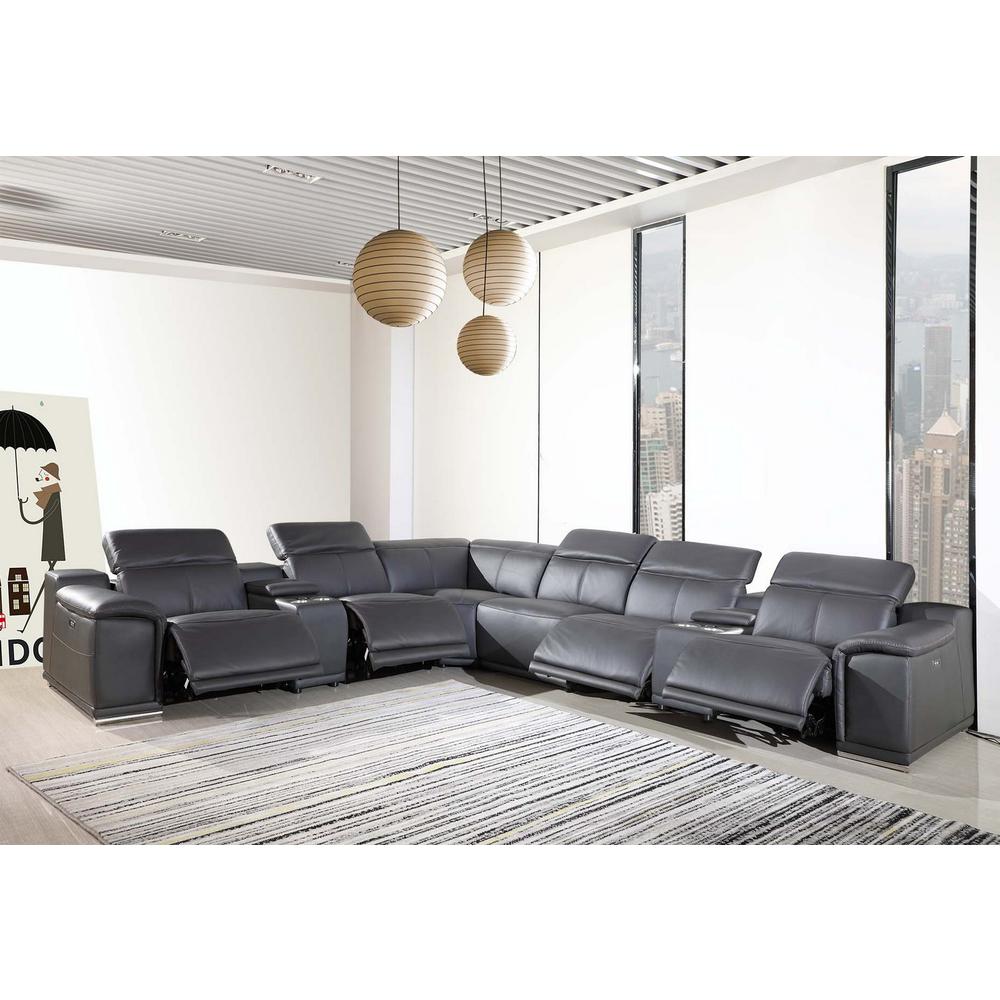 267" X 320" X 266.4" Dark Grey Power Reclining 8PC Sectional - 366360. Picture 1