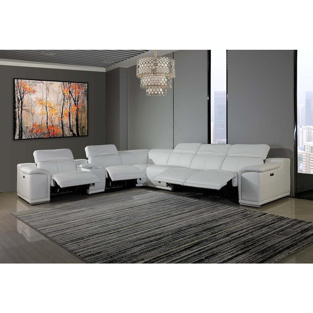 254" X 280" X 237.4" White Power Reclining 7PC Sectional - 366363. Picture 1