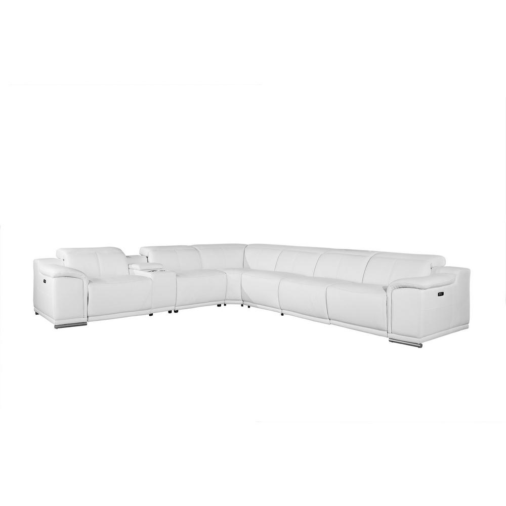 254" X 280" X 237.4" White Power Reclining 7PC Sectional - 366363. Picture 2