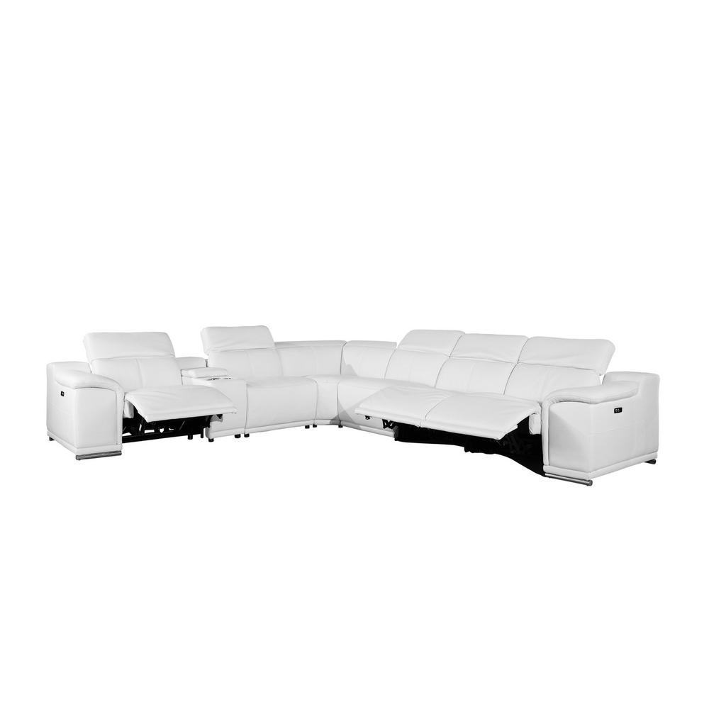 254" X 280" X 237.4" White Power Reclining 7PC Sectional - 366363. Picture 3