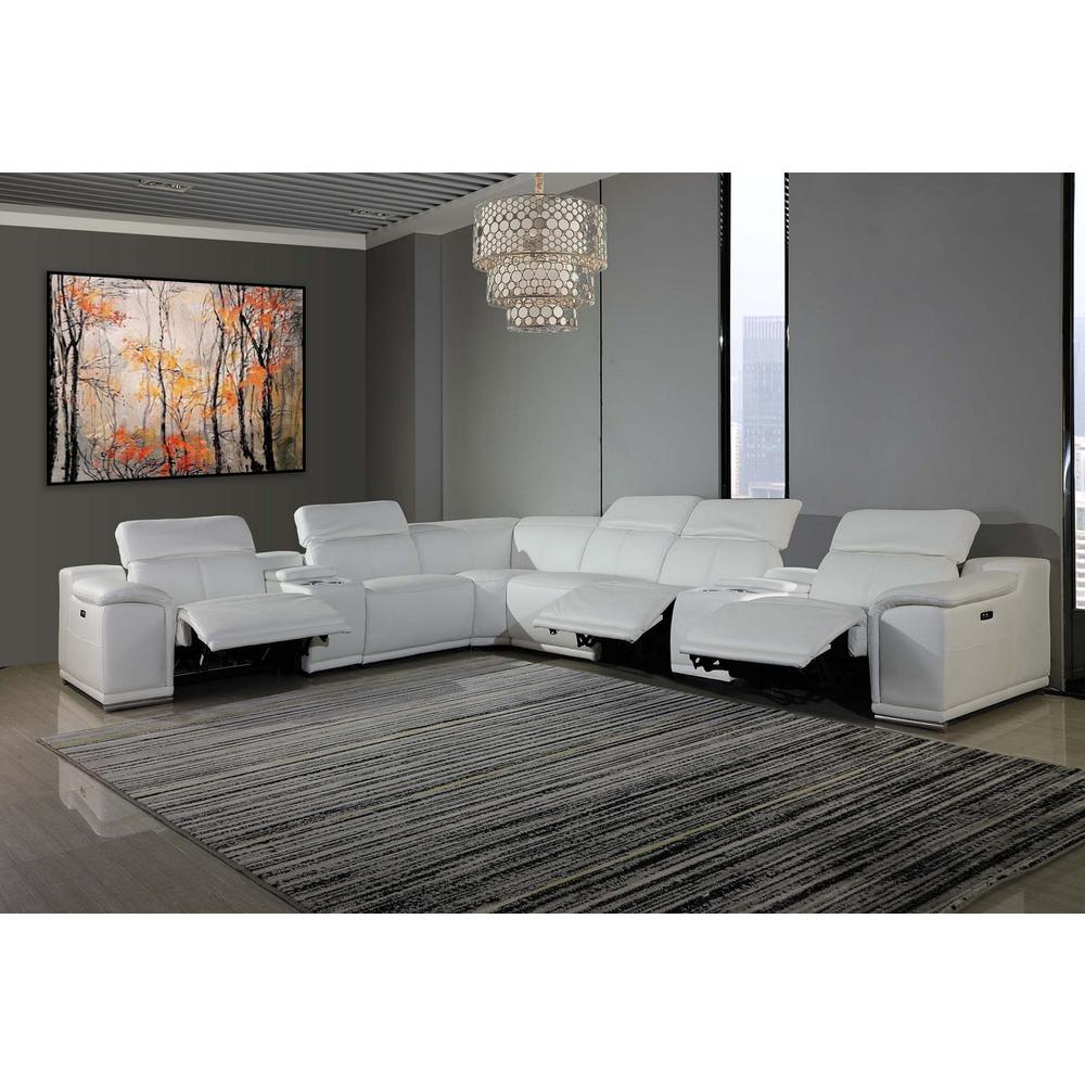 154" X 200" X 162.2" White Power Reclining 8PC Sectional - 366364. Picture 1