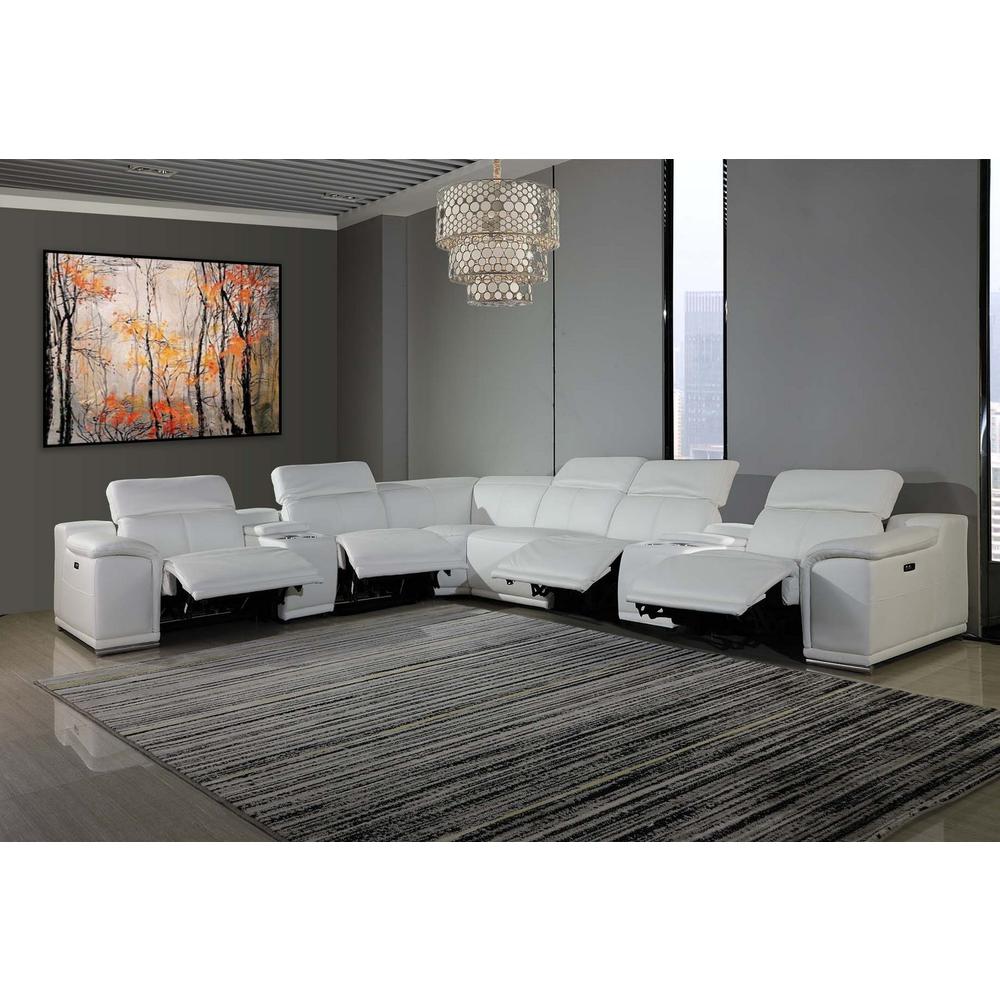 267" X 320" X 266.4" White Power Reclining 8PC Sectional - 366365. Picture 1