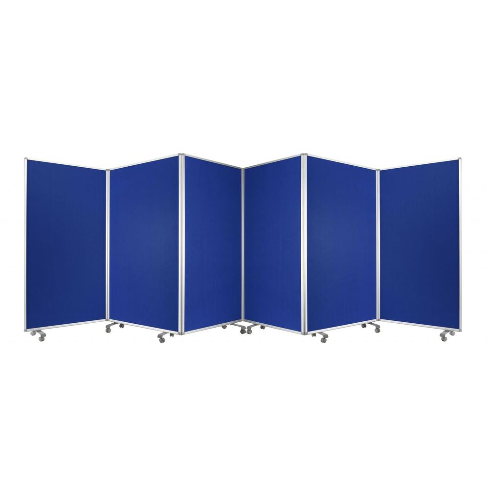 212" x 1" x 71" Blue, Metal, 6 Panel, Screen - 370384. Picture 1