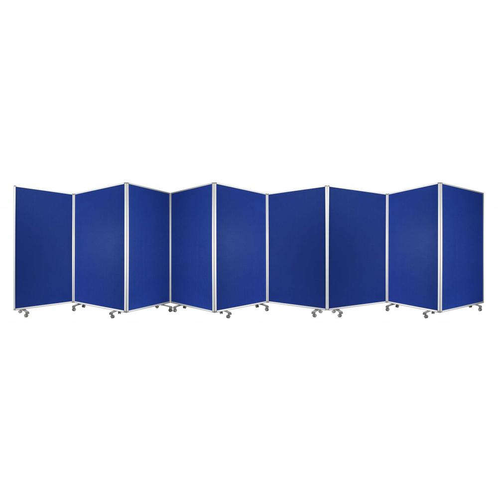 318" x 1" x 71" Blue, Metal, 9 Panel, Screen - 370385. Picture 1