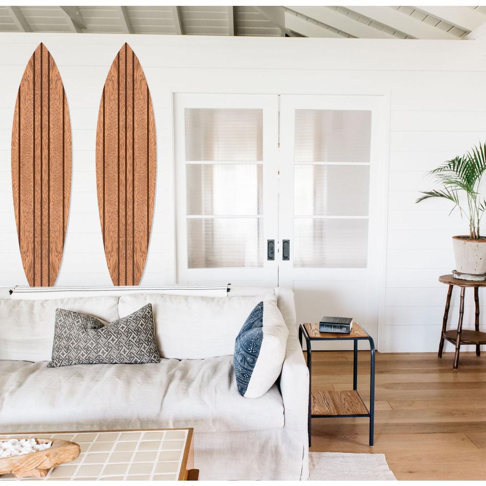 Natural Brown Thin Stripe Surfboard Wall Art - 370409. Picture 1