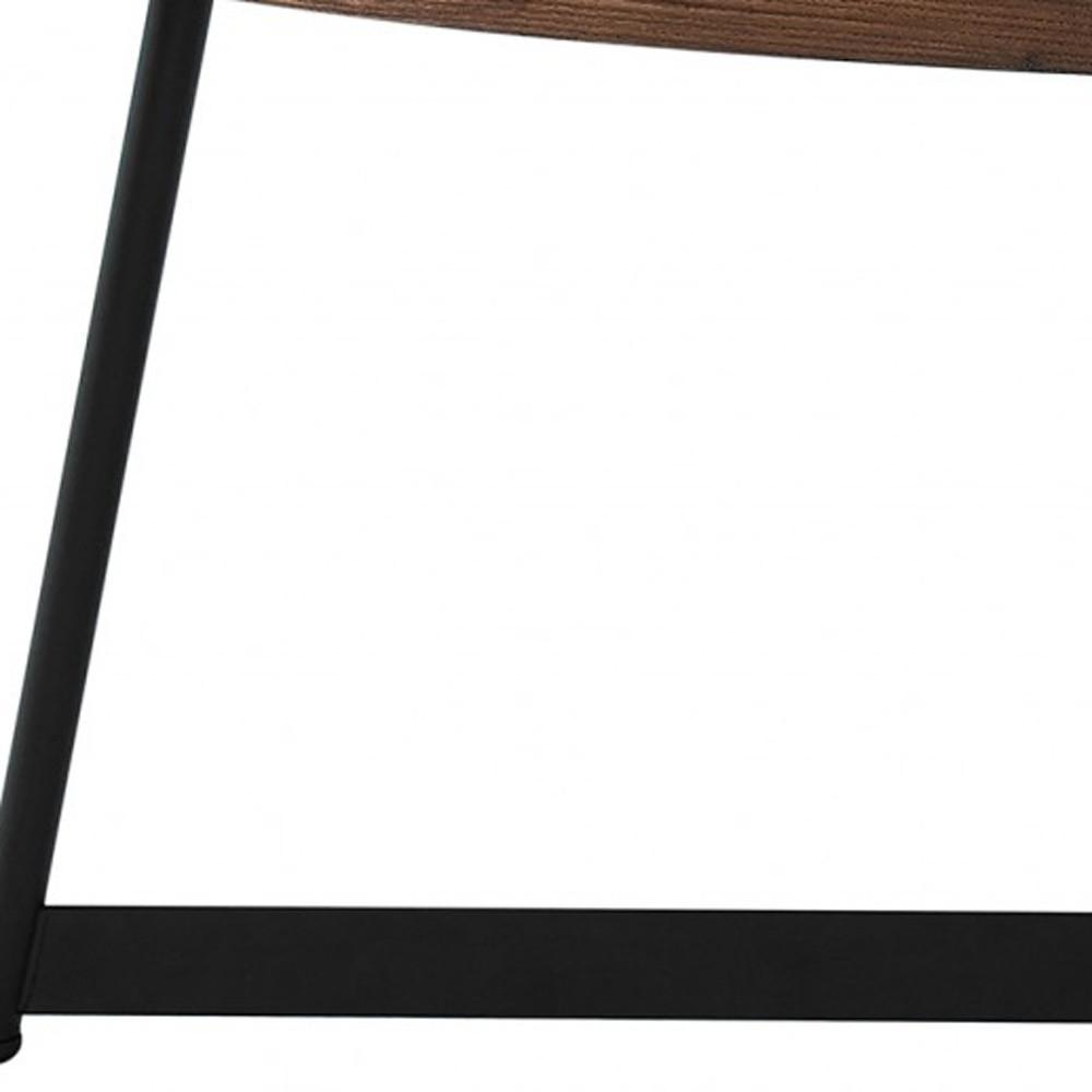Modern Elegance Walnut Oval and Black Coffee Table. Picture 6