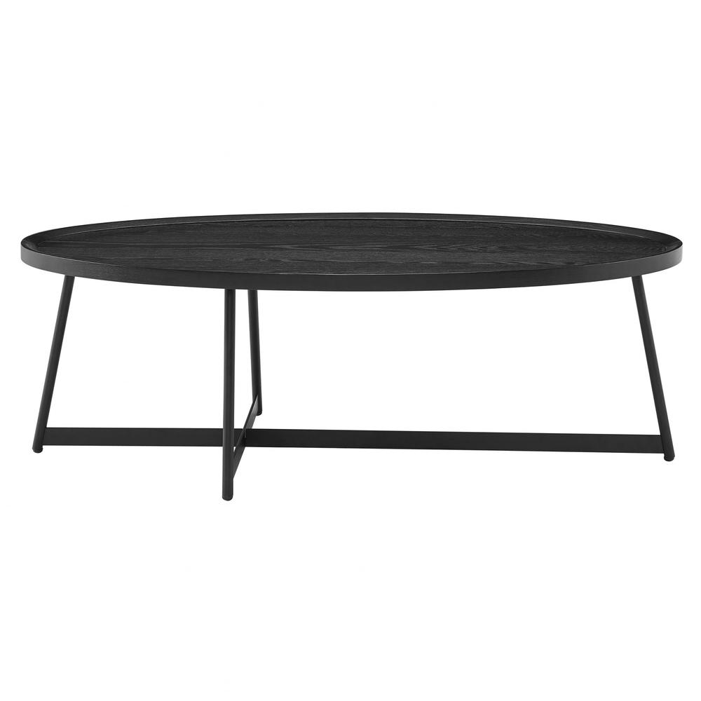 Modern Elegance Black Ash Oval and Black Coffee Table. Picture 1