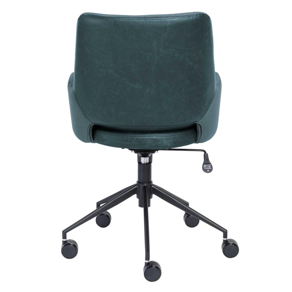 21.26" X 25.60" X 37.21" Tilt Office Chair in Blue Fabric and Leatherette with Black Base. Picture 4