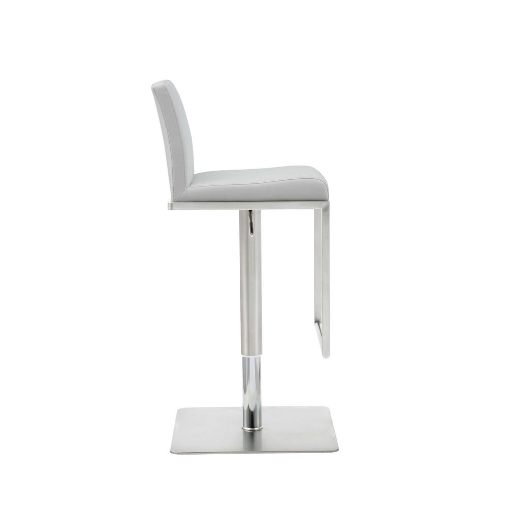 Sleek White Faux Leather Adjustable Bar Stool - 370620. Picture 3