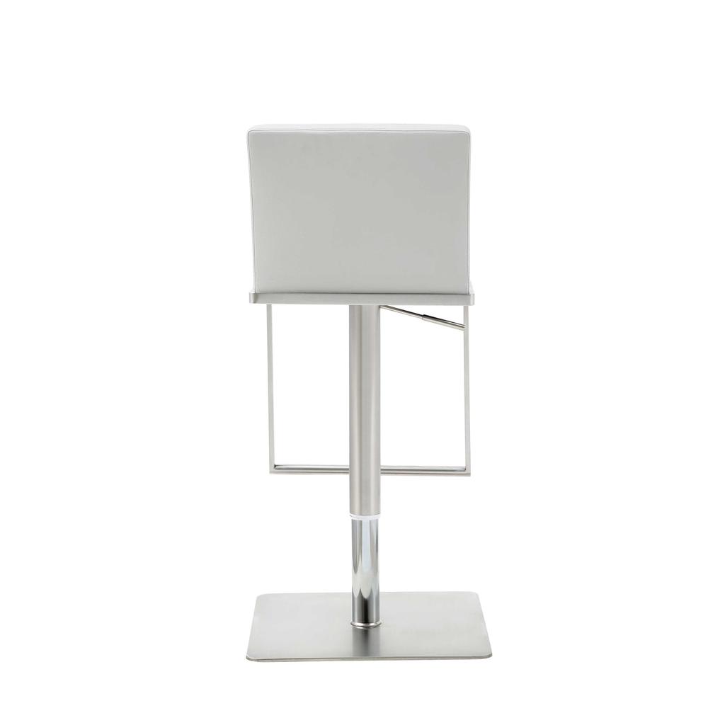 Sleek White Faux Leather Adjustable Bar Stool - 370620. Picture 4