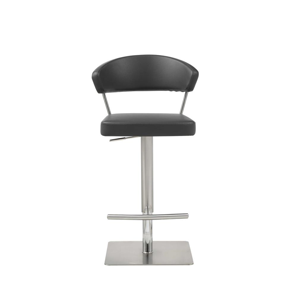 Black Upholstered Back and Seat Bar Stool - 370621. Picture 1