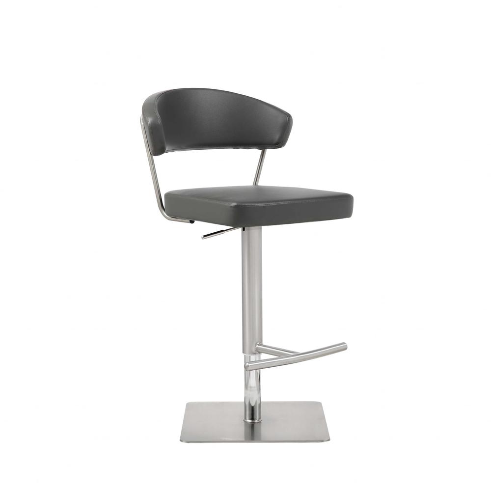 Black Upholstered Back and Seat Bar Stool - 370621. Picture 2