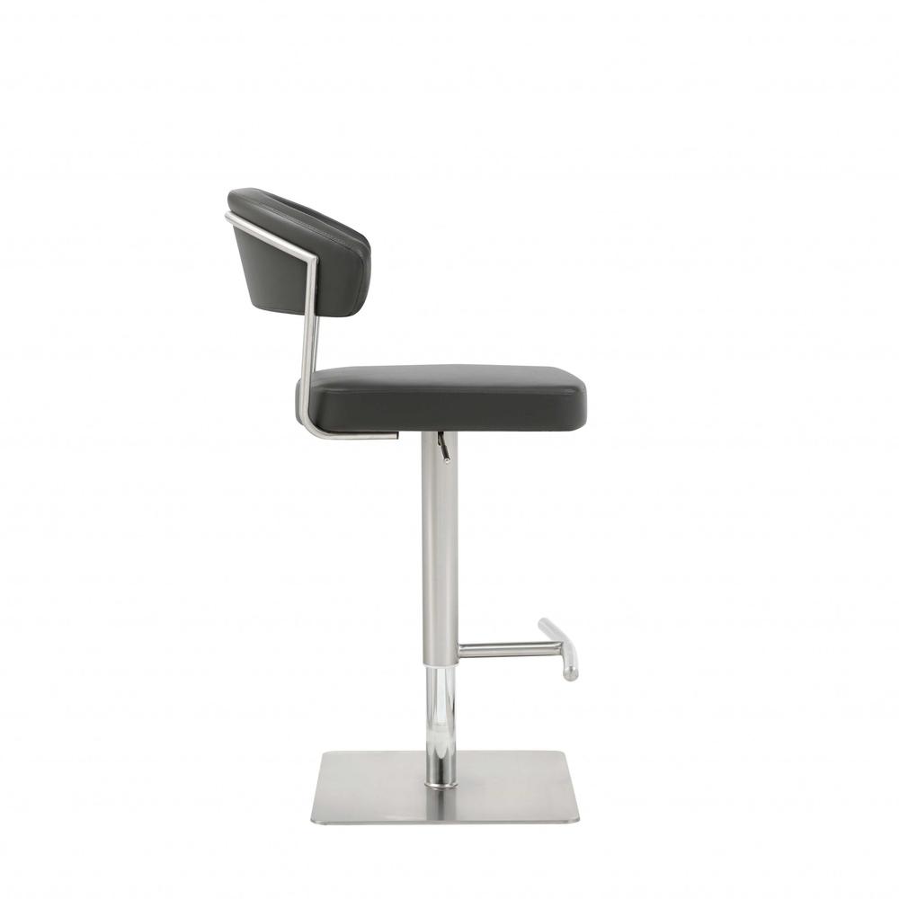 Black Upholstered Back and Seat Bar Stool - 370621. Picture 3