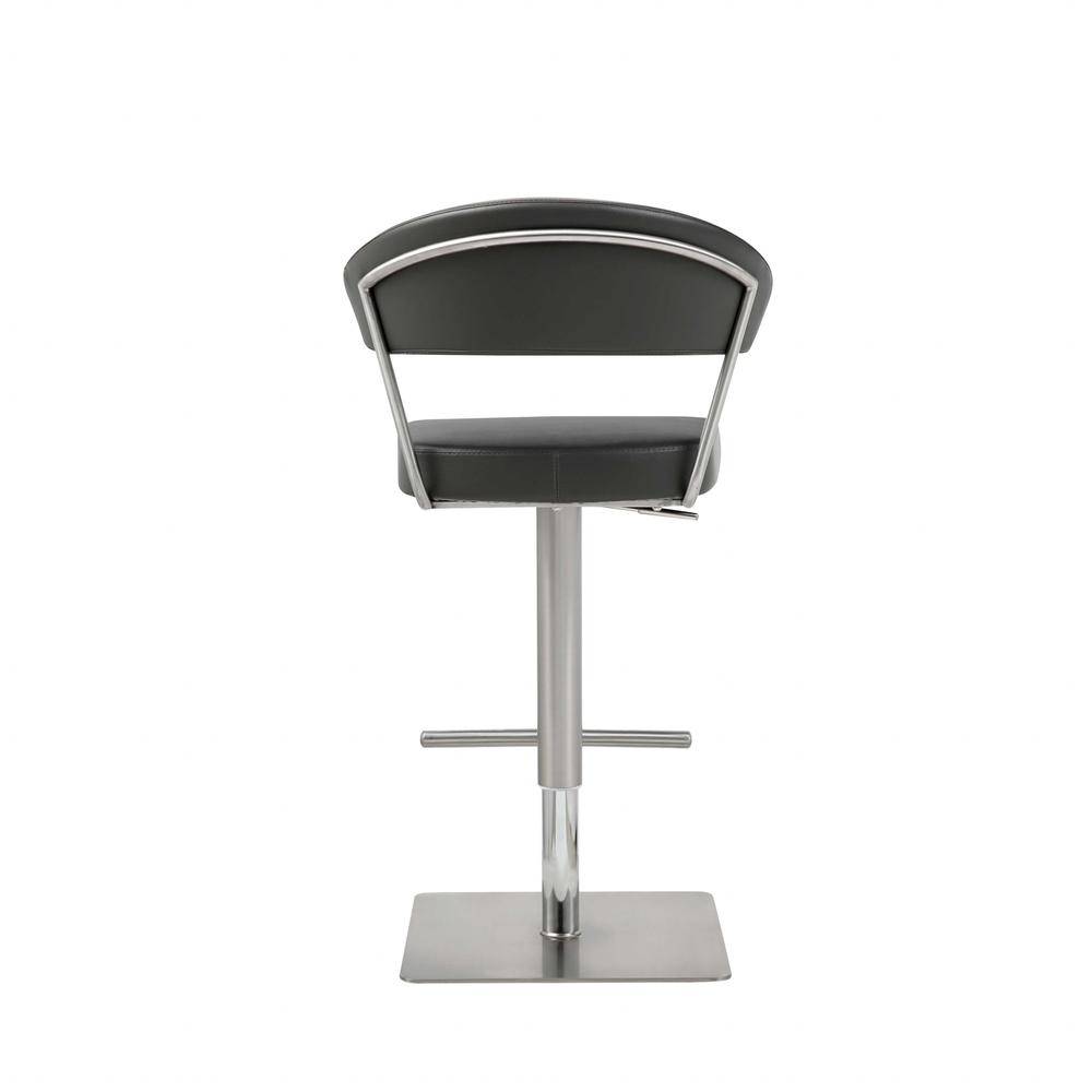Black Upholstered Back and Seat Bar Stool - 370621. Picture 4