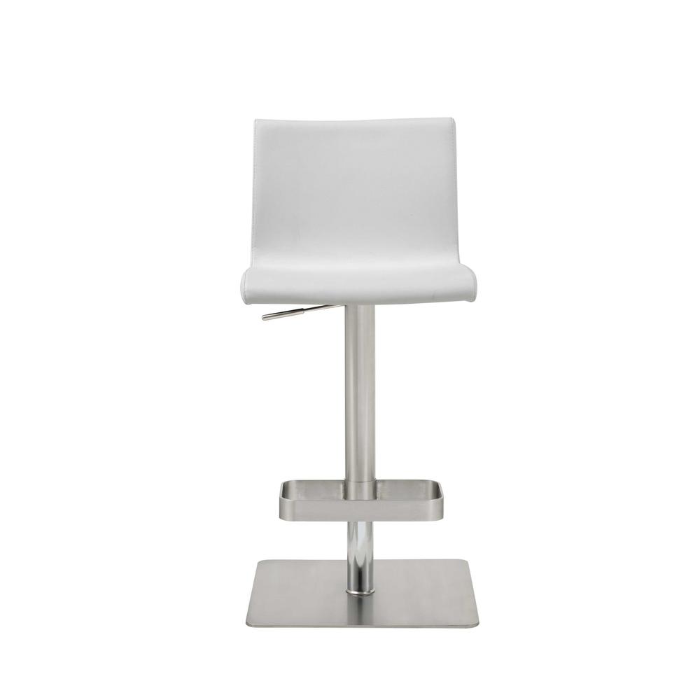 16.5" X 20" X 32-42" White Stainless Steel Bar Stool - 370626. Picture 1