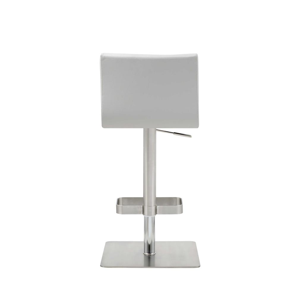 16.5" X 20" X 32-42" White Stainless Steel Bar Stool - 370626. Picture 4