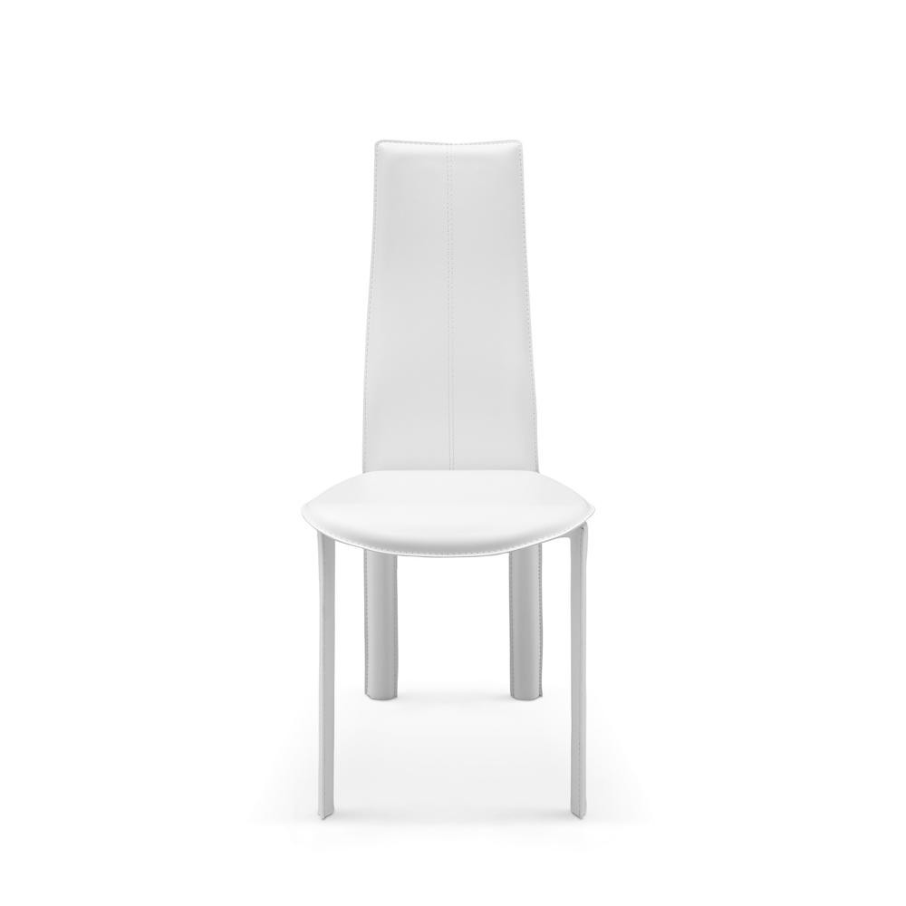Set of 4 Modern Dining White Faux Leather Dining Chairs - 370641. Picture 2