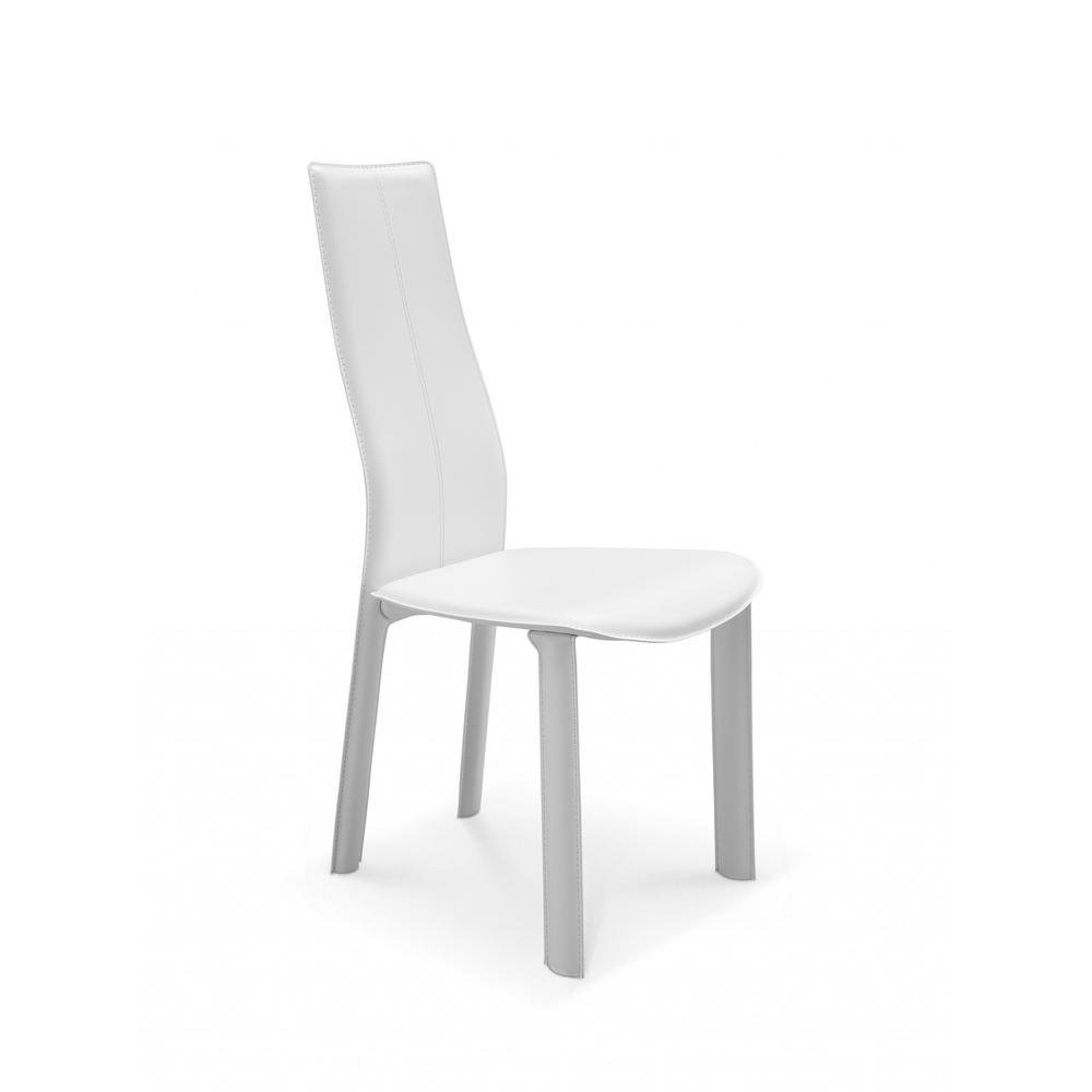 Set of 4 Modern Dining White Faux Leather Dining Chairs - 370641. Picture 3