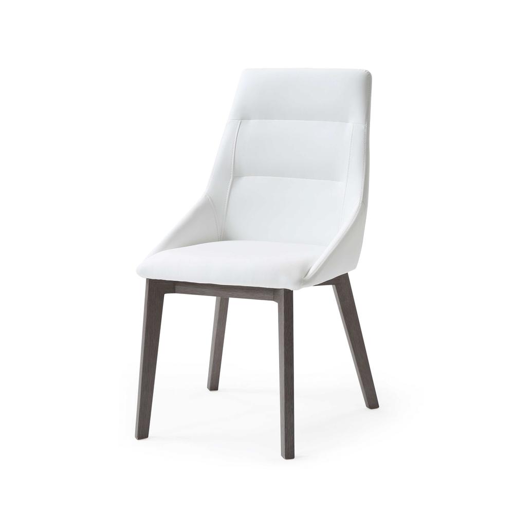 Set of 2 White Faux Leather Dining Chairs - 370657. Picture 1