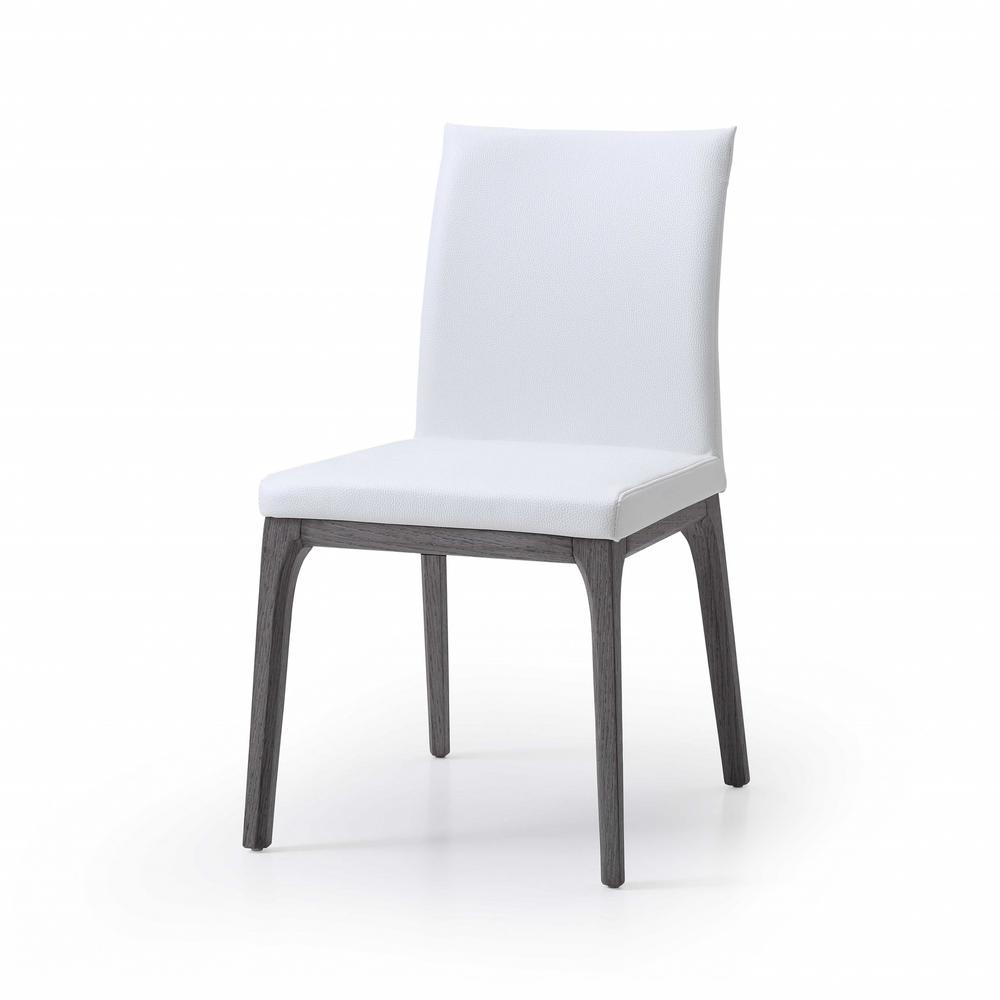 Set of 2 White Faux Leather Dining Chairs - 370659. Picture 1