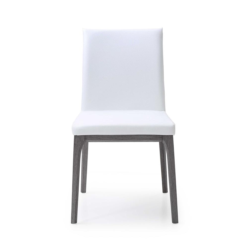 Set of 2 White Faux Leather Dining Chairs - 370659. Picture 2
