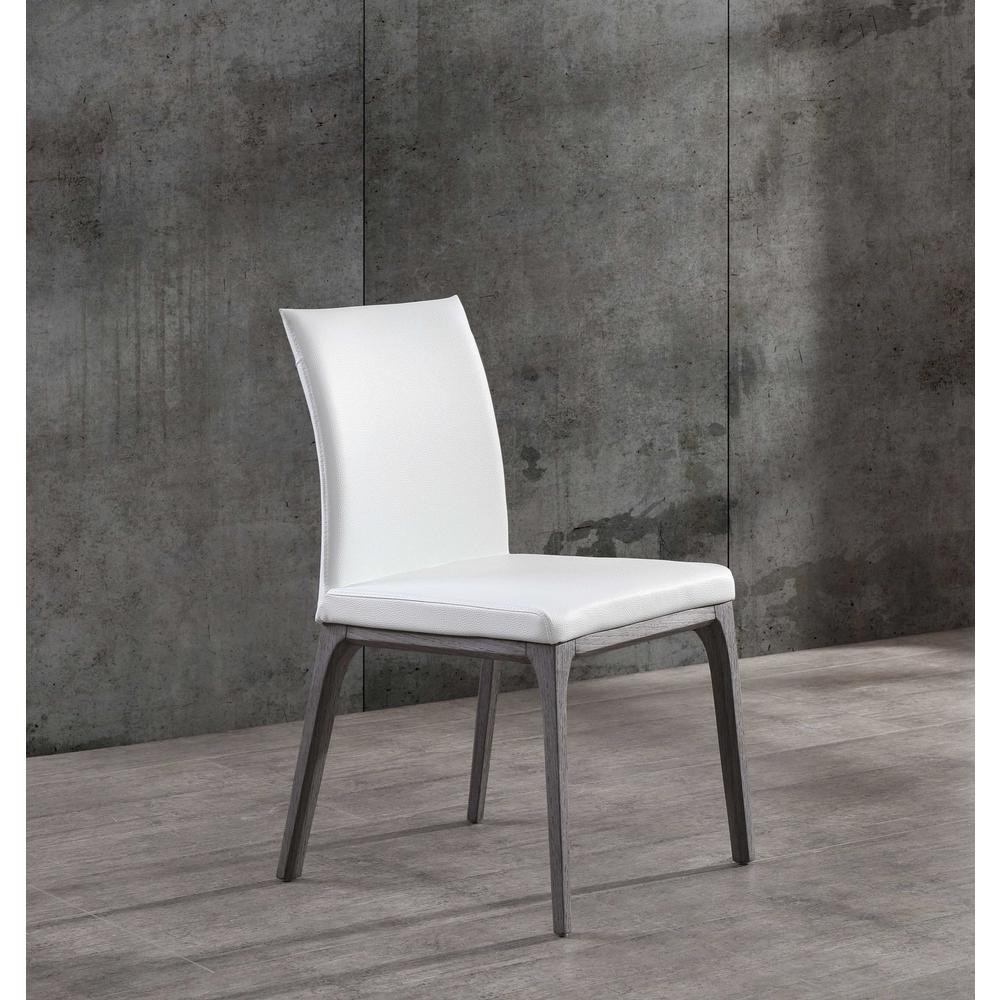 Set of 2 White Faux Leather Dining Chairs - 370659. Picture 3