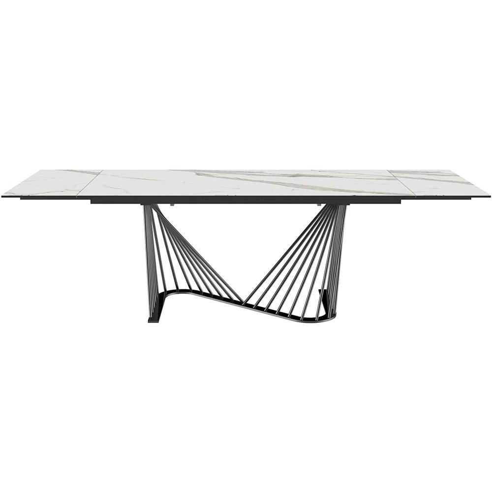 71" X 35" X 30" White Glass Ceramic Dining Table - 370719. Picture 1
