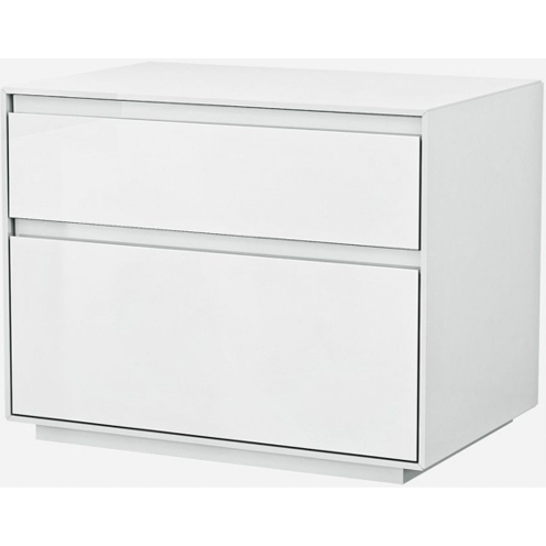 Simplistic White Gloss 2 Drawer Nightstand - 370748. Picture 4