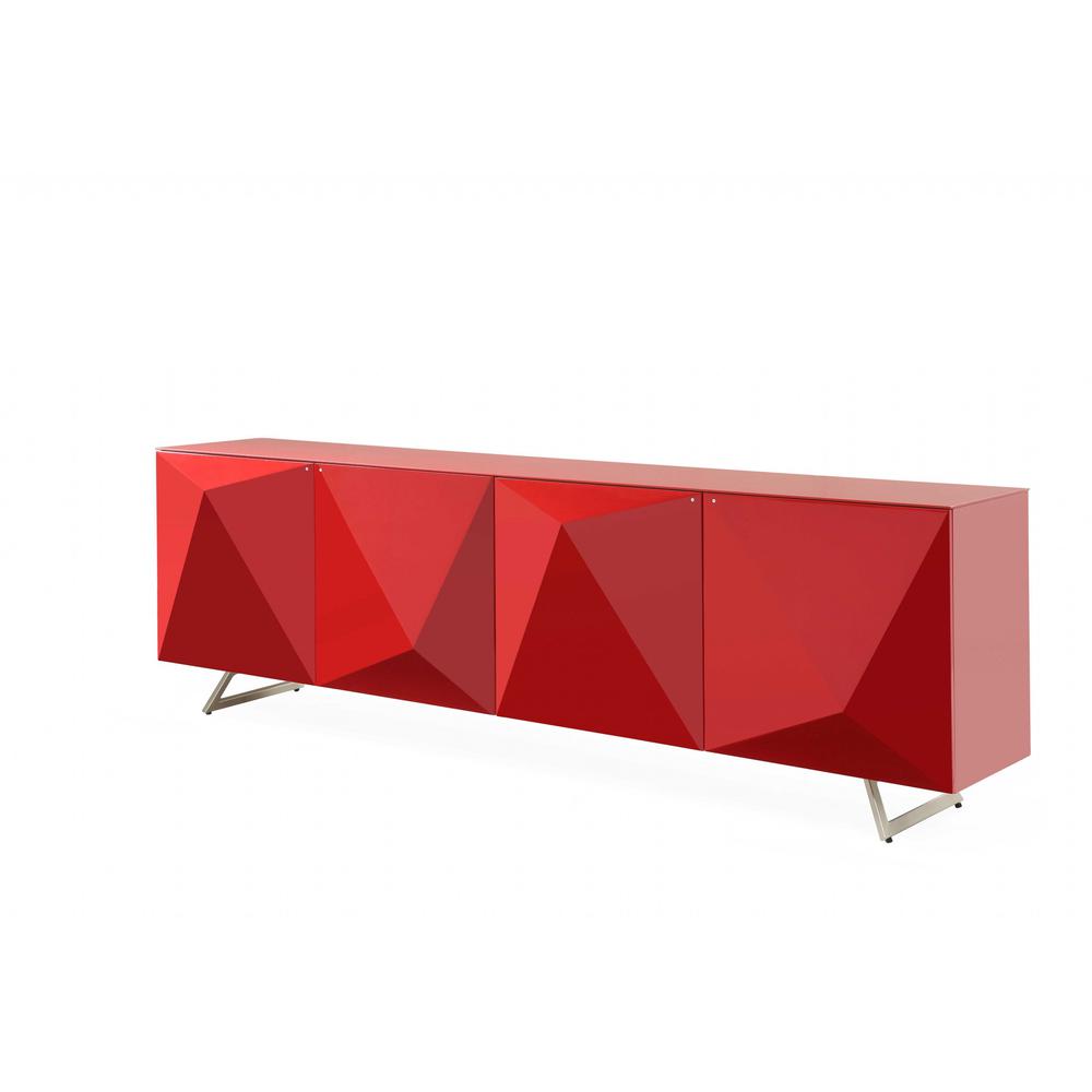 94" X 18" X 29" Red Metal Buffet - 370756. Picture 2