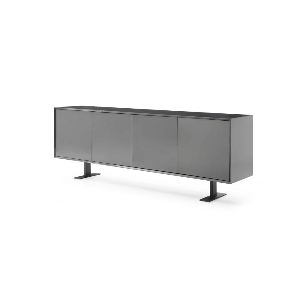 87" X 18" X 31.5" Gray Metal Buffet - 370772. Picture 2