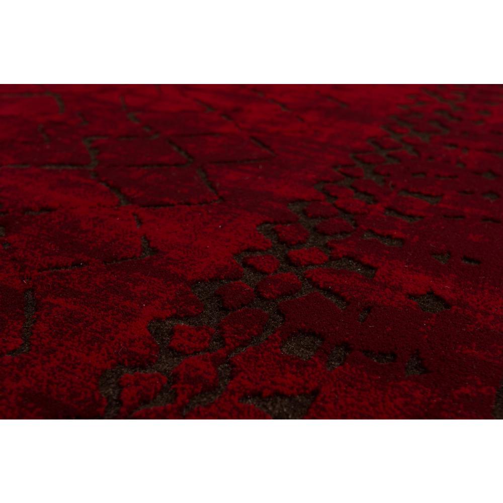 63" x 84" Red Polypropylene   Polyester Area Rug - 371818. Picture 2