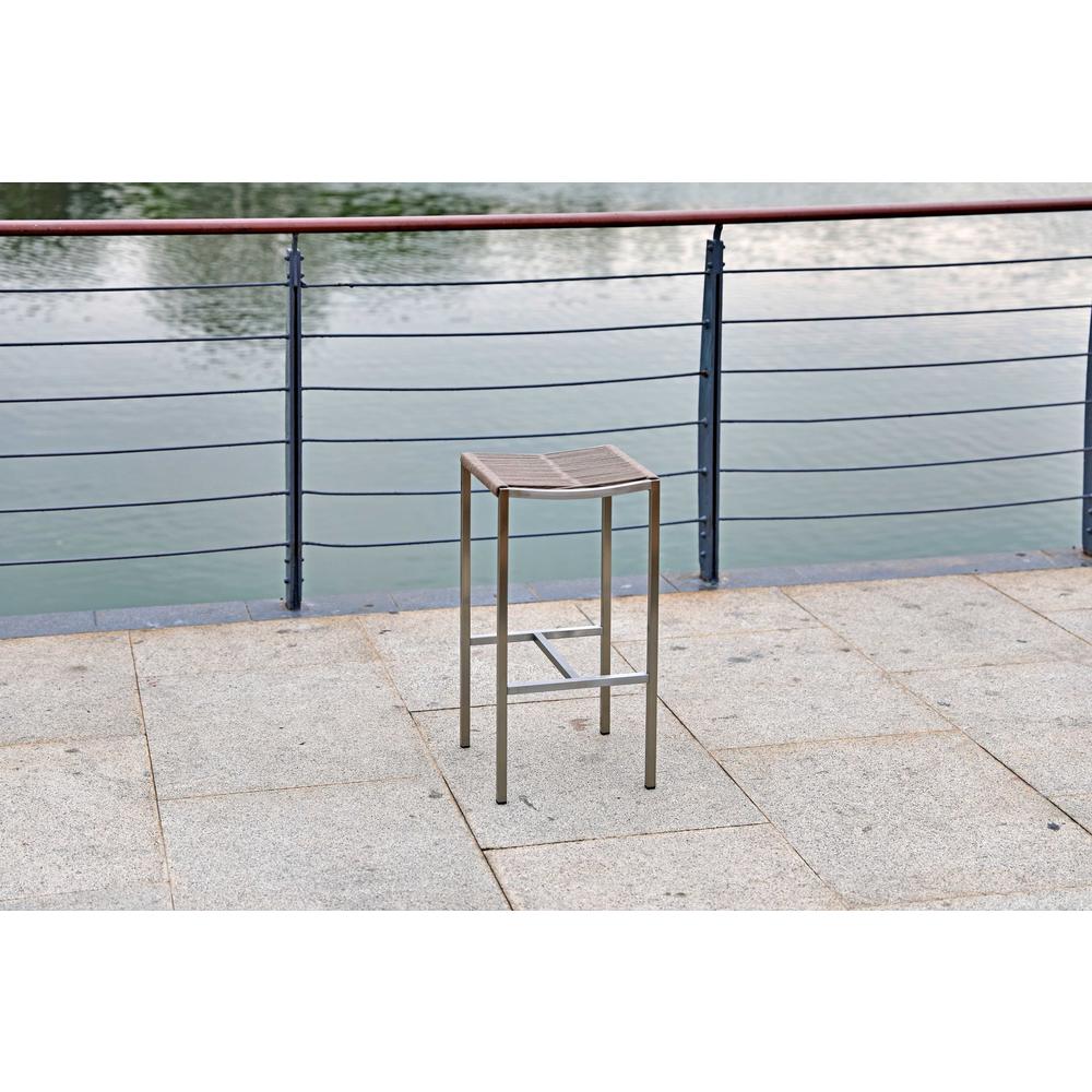 Set of 4 Stainless Steel Square Bar Stool - 372056. Picture 5