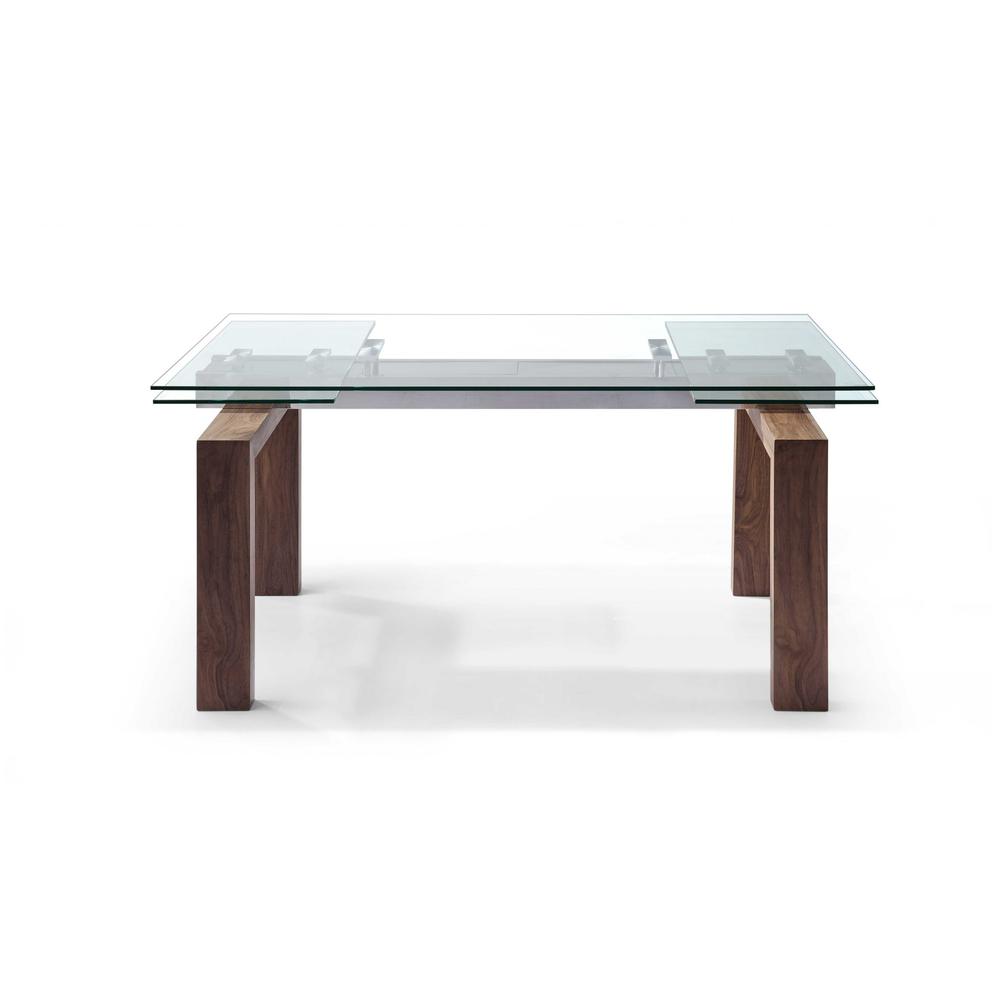 63" X 35" X 30" Walnut Solid Wood Extendable Dining Table - 372065. Picture 2