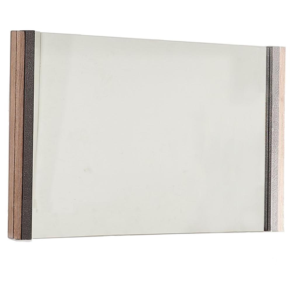 51" X 3.5" X 35" Natural Veneer Metal Mirror - 372099. Picture 1