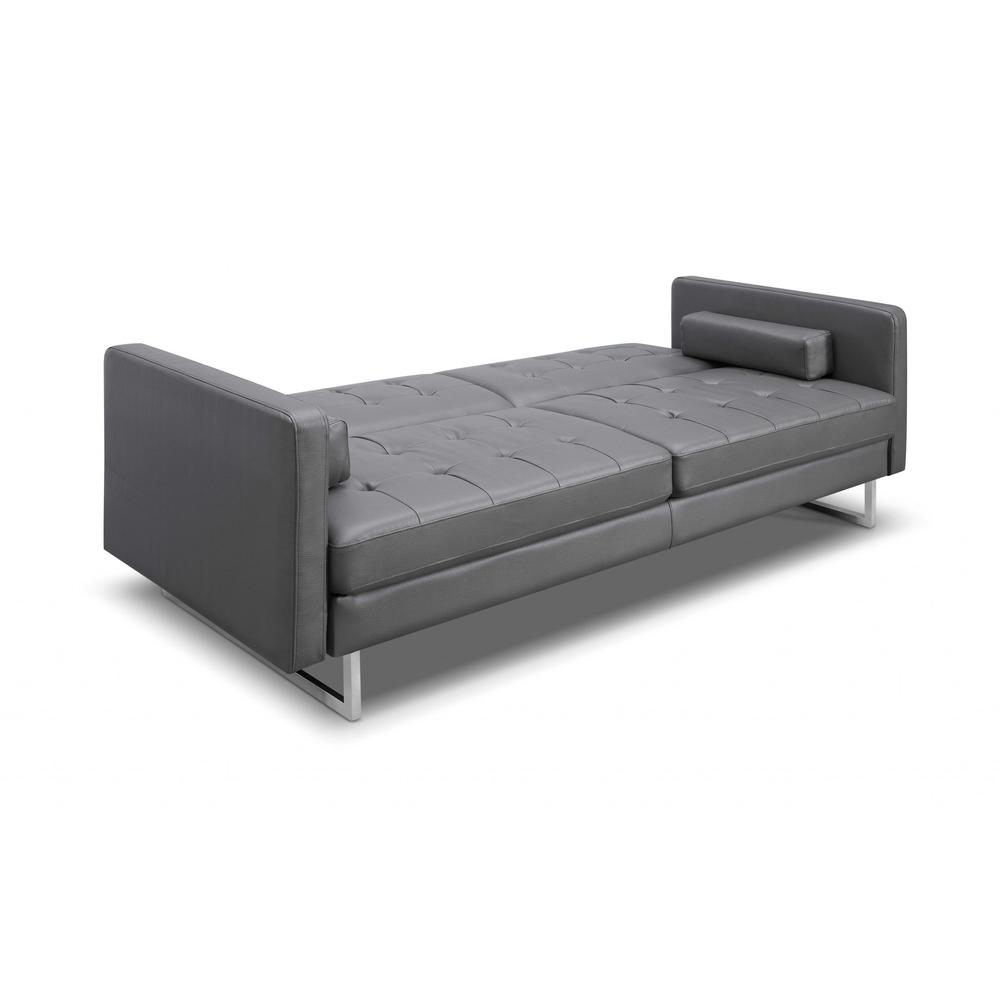 80" X 45" X 13" Gray Sofa Bed with Stainless Steel Legs - 372116. Picture 3